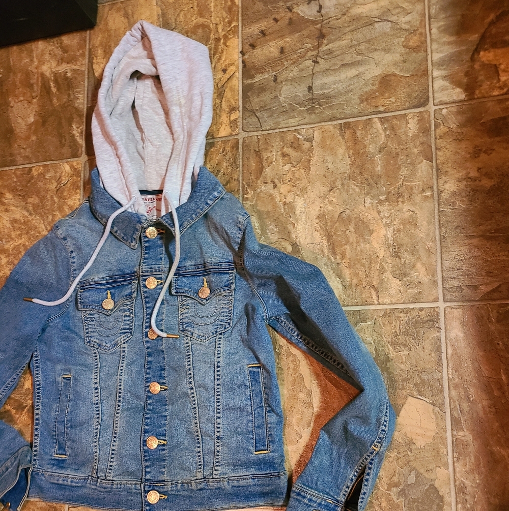 TRUE RELIGION HOODED DENIUM JACKET - Picture 2 of 11